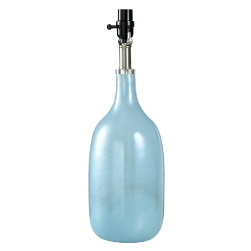 LIGHT BLUE GLASS PEARLIZED LAMP 19IN