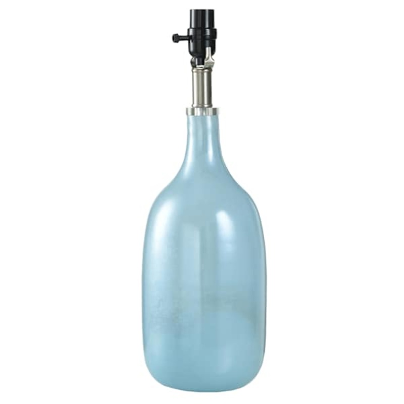Light Blue Glass Pearlized Table Lamp, 19″