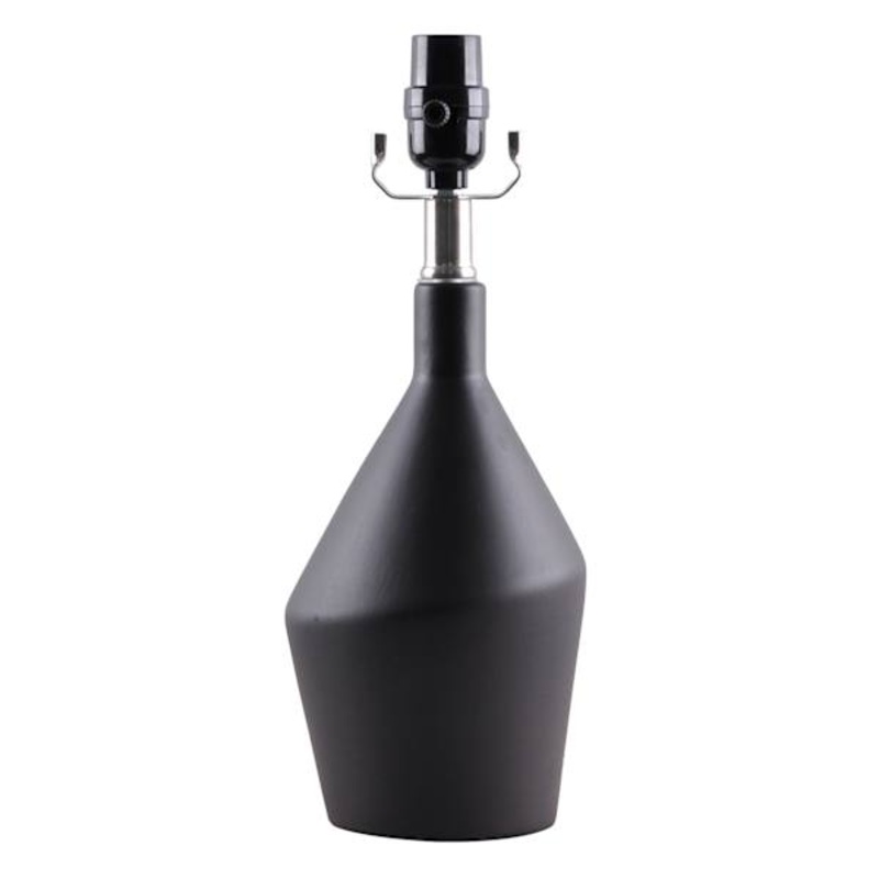 Matte Black Ceramic Lamp, 14″