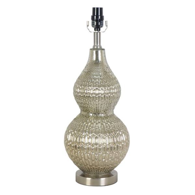 Mercury Glass Double Gourd Lamp, 21″