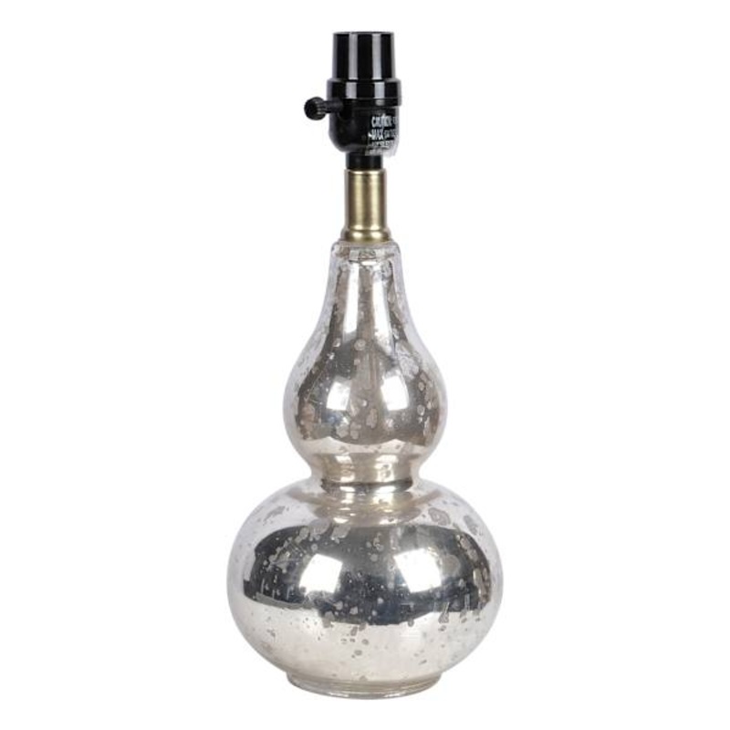 Mercury Glass Tiered Small Lamp Base, 13″