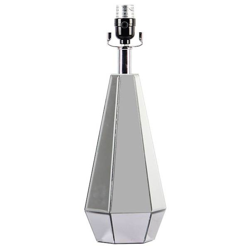 Metallic Mirrored Glass Lamp Base, 17″