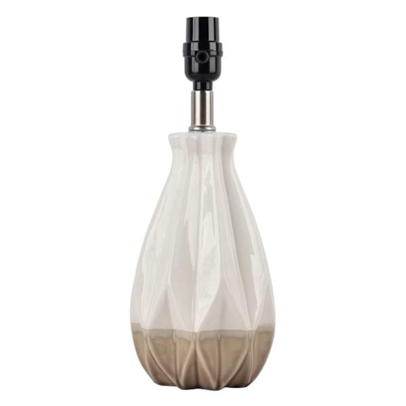 Neutral Faceted Teardrop Small Lamp Base, 14″