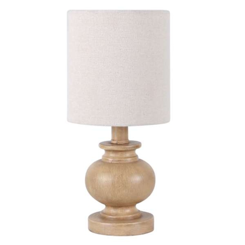 Neutral Mini Table Lamp with Cream Shade, 13″