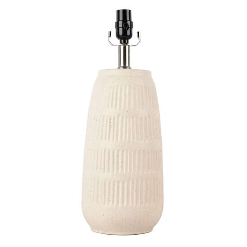Neutral Textured Ceramic Accent Lamp Base, 13.5″