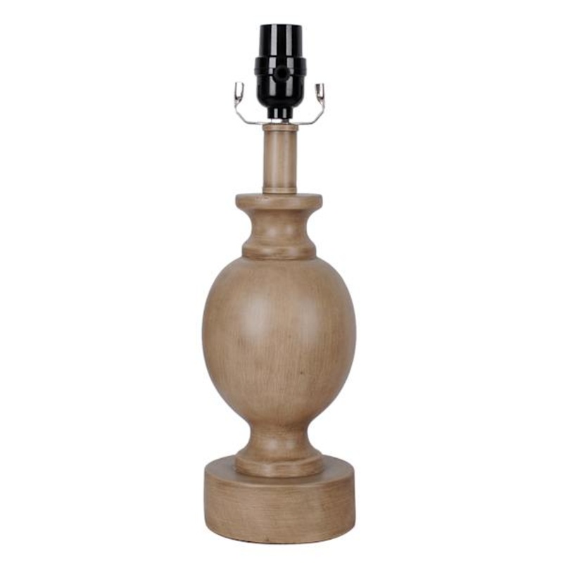 Neutral Turned Leg Accent Lamp Base, 15″