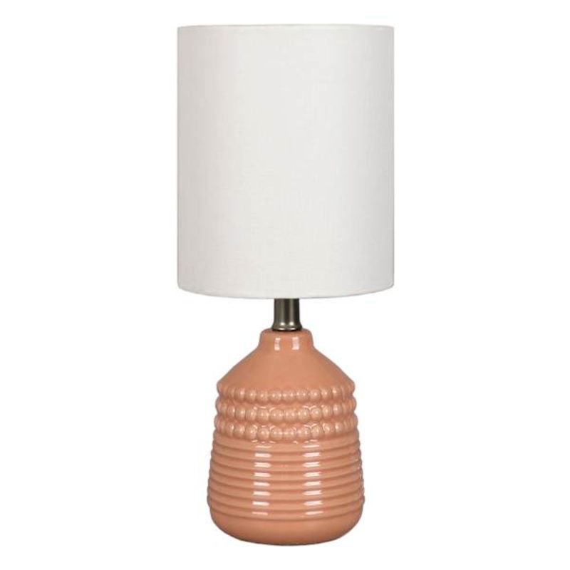 Orange Ceramic Mini Table Lamp with Shade, 12″