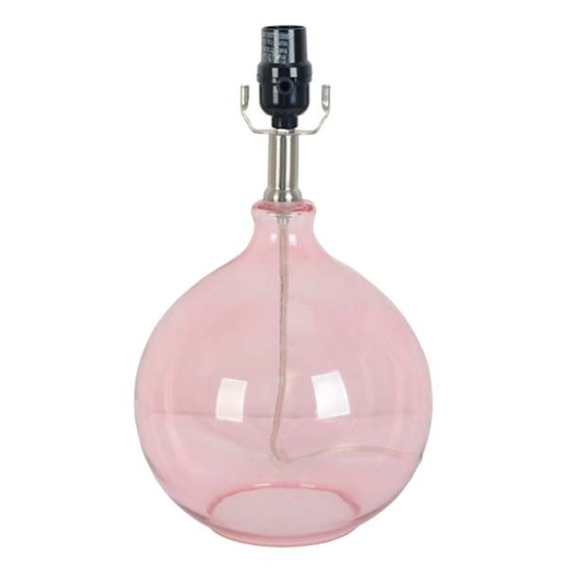 Pink Glass Round Accent Lamp, 14″
