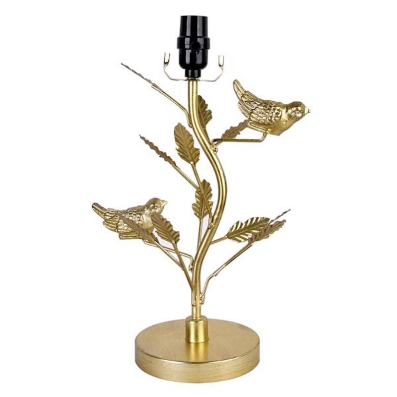 Providence Brushed Brass Metal Bird Small Lamp Base, 16″