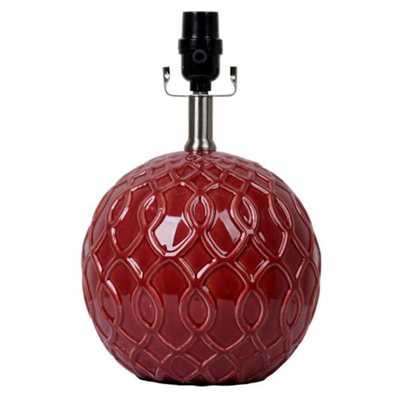 Red Ceramic Small Lamp Base, 14″