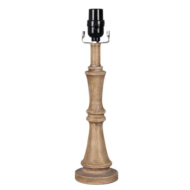 Rustic Natural Spindle Small Lamp Base, 15″