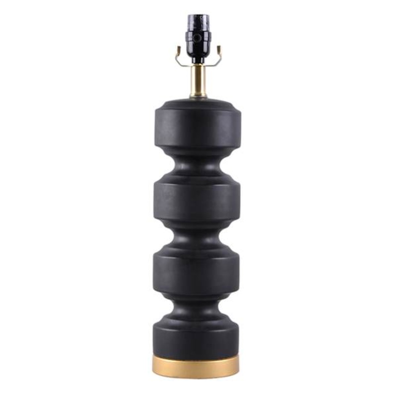 Stacked Black Table Lamp Base, 21″