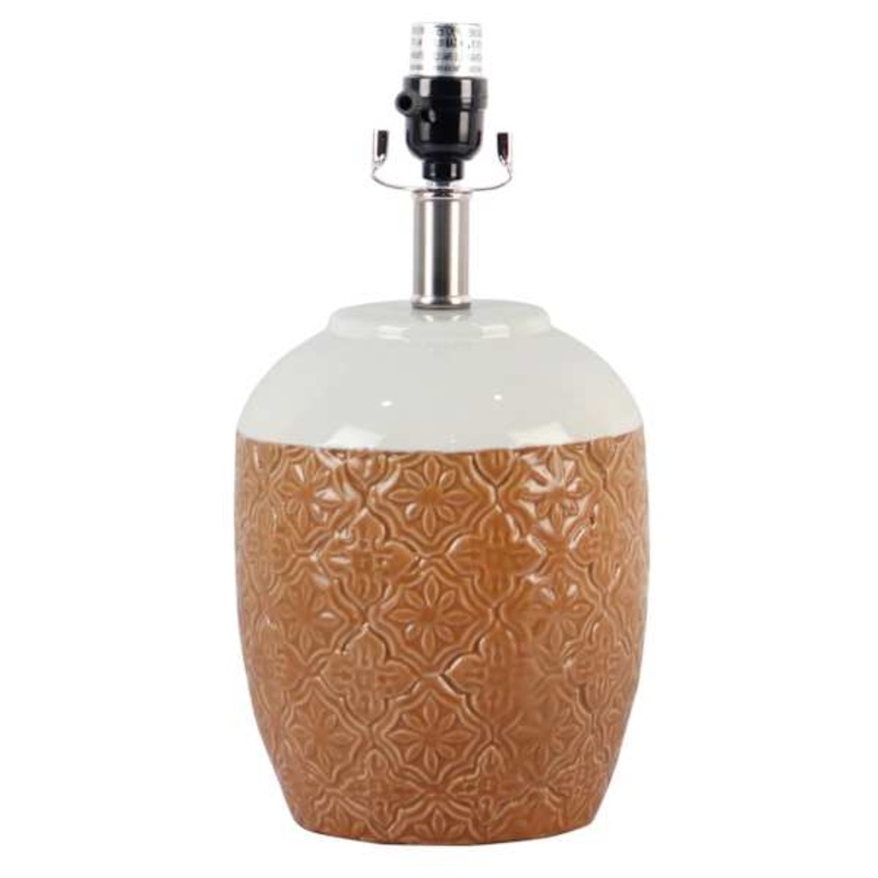 Tan Textured Ceramic Lamp Base, 14.5″