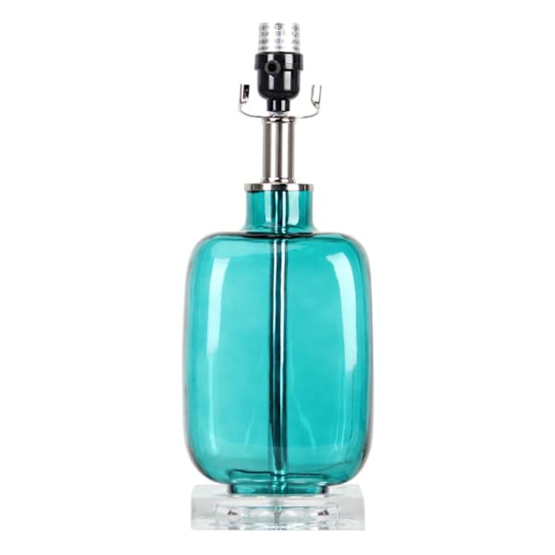 Teal Glass Accent Lamp, 15″