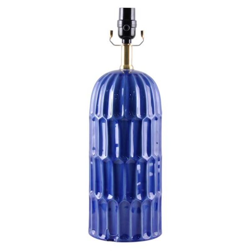 Tracey Boyd Blue Textured Ceramic Column Lamp, 18″