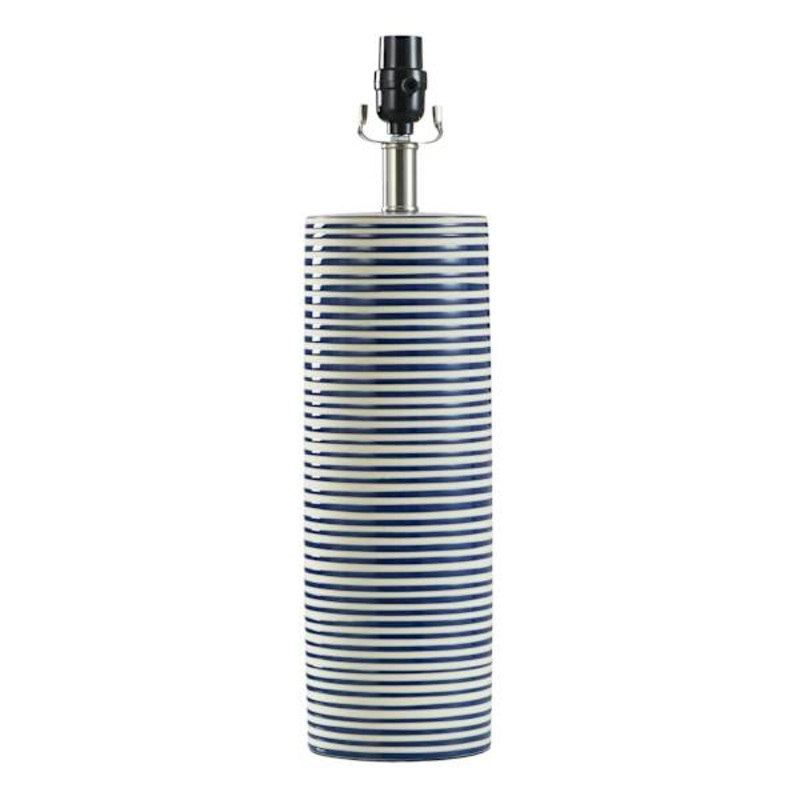 Tracey Boyd Blue & White Striped Ceramic Table Lamp Base, 20″