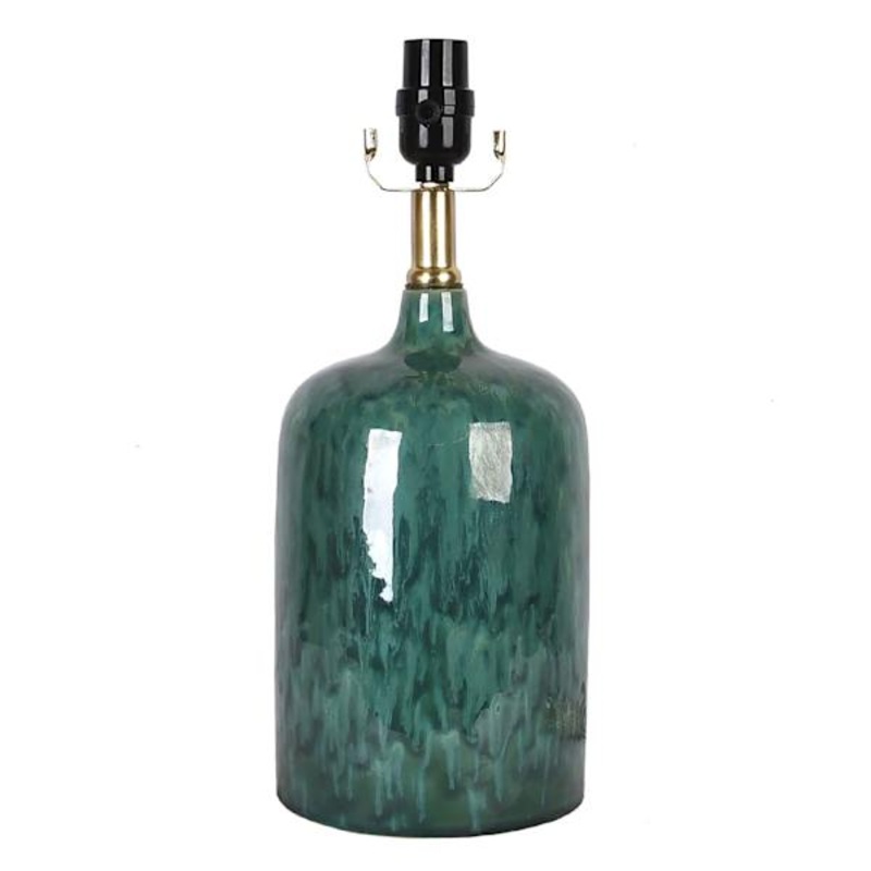 Tracey Boyd Green Reactive Glaze Table Small Lamp Base, 16″