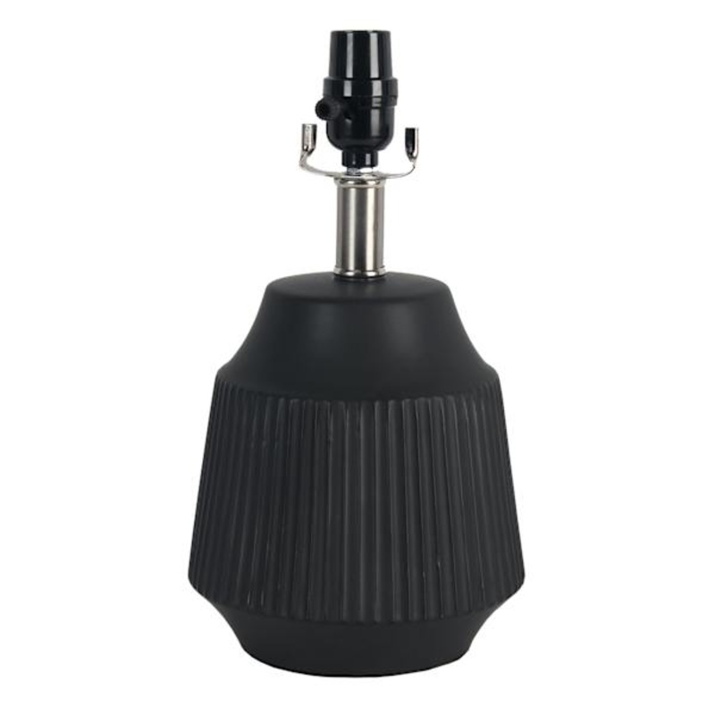 Tracey Boyd Matte Black Textured Small Lamp Base, 13″