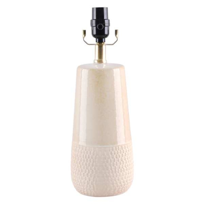 Yellow & Beige Two-Toned Ceramic Small Lamp Base, 14.5″