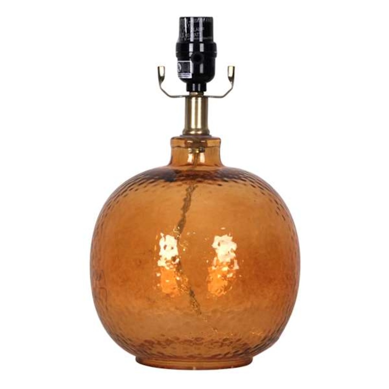 Yellow Textured Glass Small Lamp Base, 8″