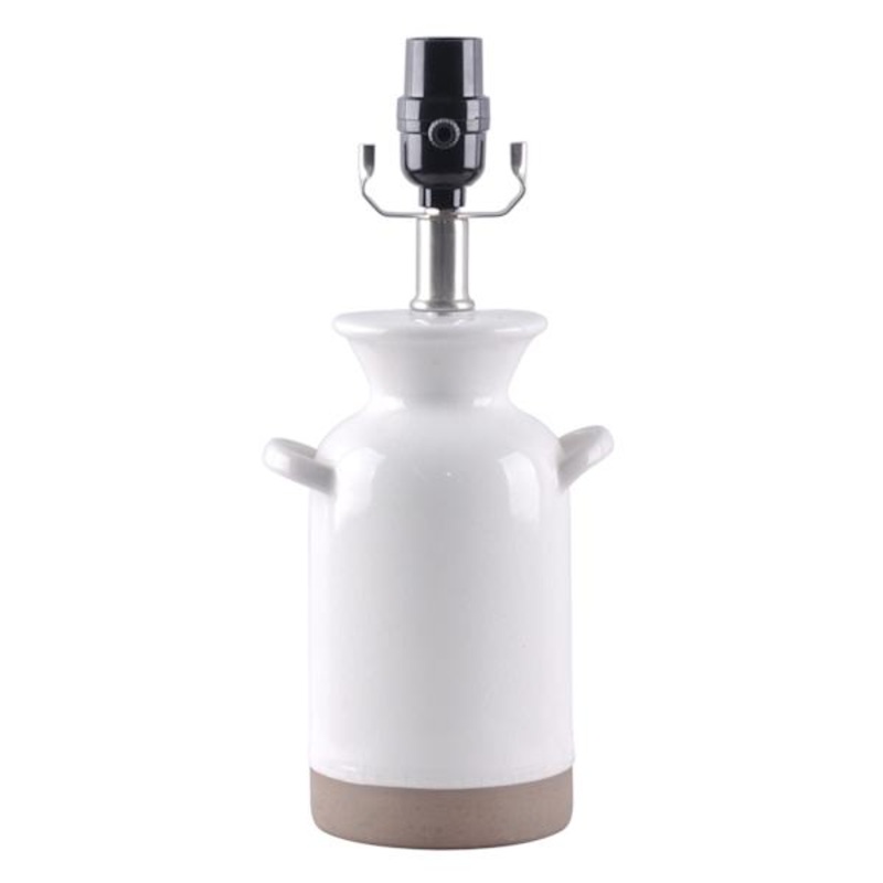 13In White Ceramic W/ Handles Accent Lamp