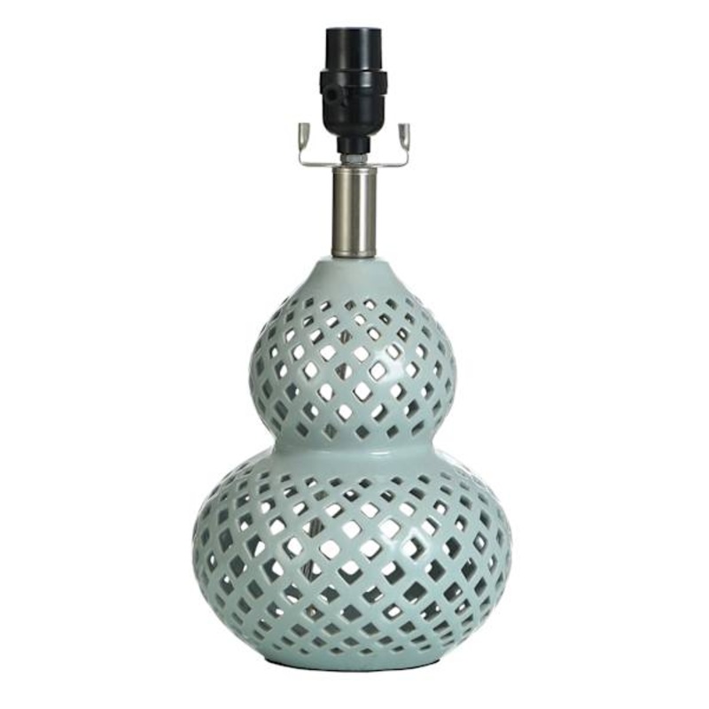 14In Blue Double Gourd Lattice Accent Lamp