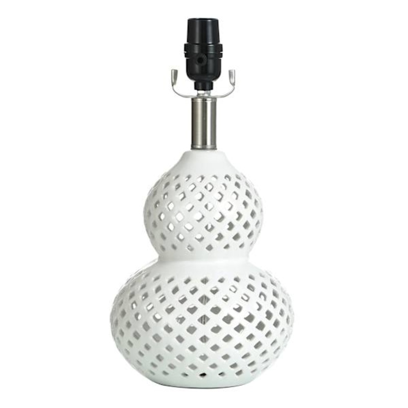 14In White Double Gourd Lattice Accent Lamp