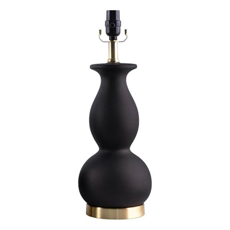 19In Black Ceramic Double Gourd Table Lamp