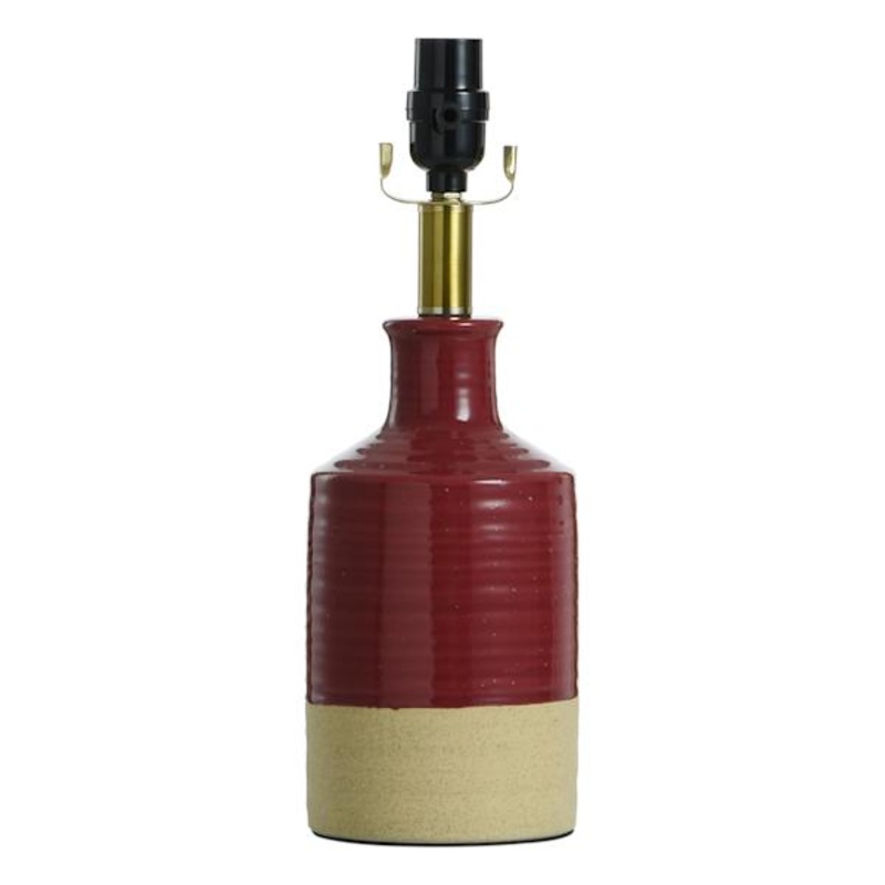2-Tone Red & Cream Accent Lamp, 14″