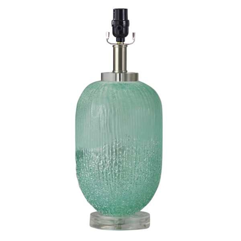 Aqua Glass Small Lamp Base, 16″