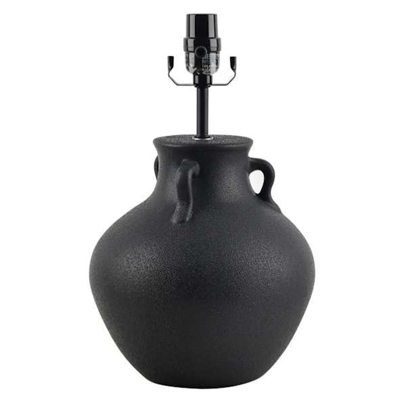 Black Ceramic Handle Table Lamp Base, 14″
