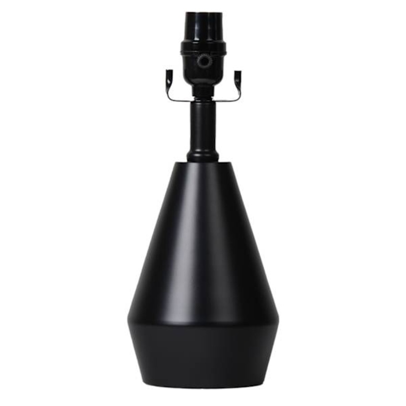 Black Metal Mini Tapered Cone Small Lamp Base, 12.5″
