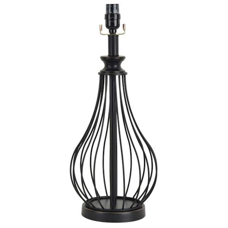 Black Metal Teardrop Table Lamp Base, 21″