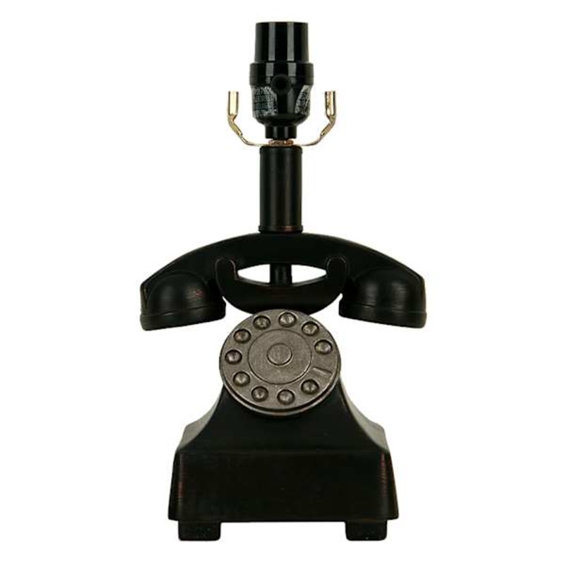 Black Mini Lamp with Telephone Base, 12″