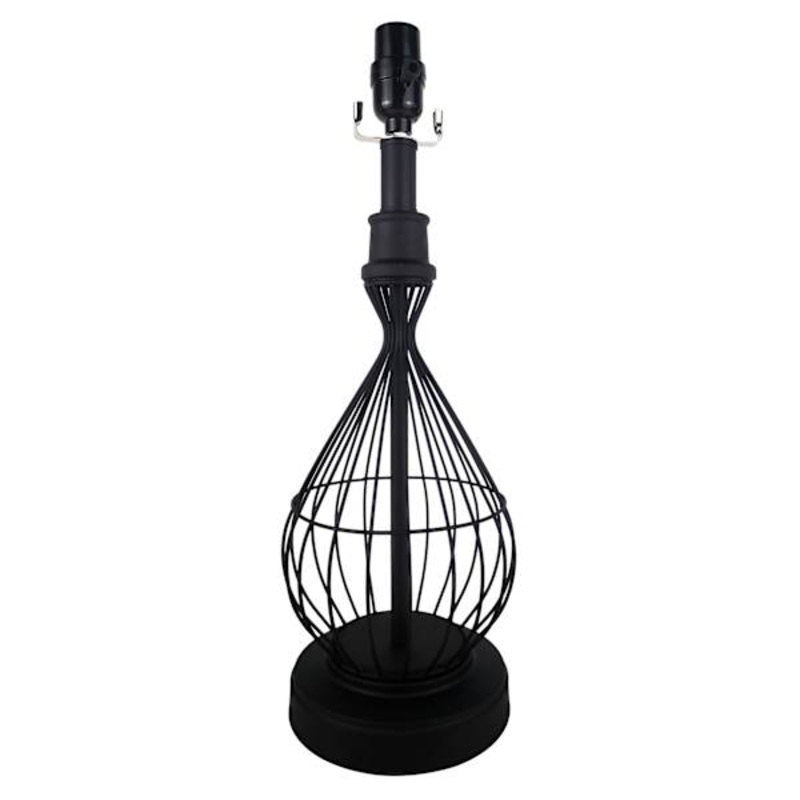 Black Open Wire Metal Table Lamp, 18.5″