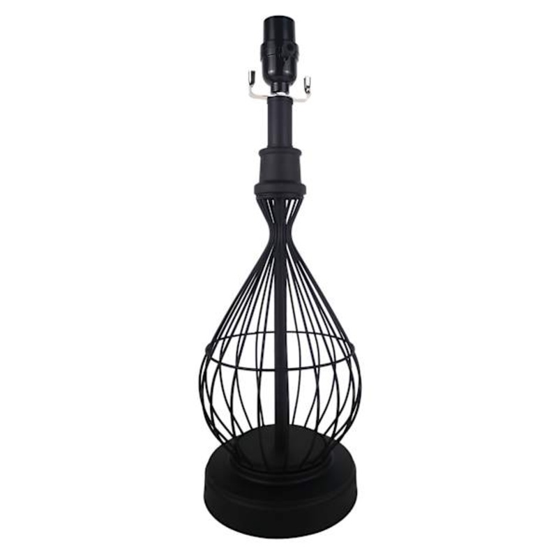 Black Open Wire Metal Table Lamp, 19″