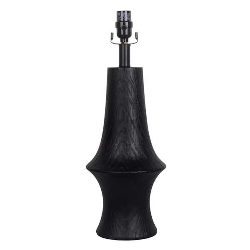 Black Sculpted Table Lamp Base, 20″