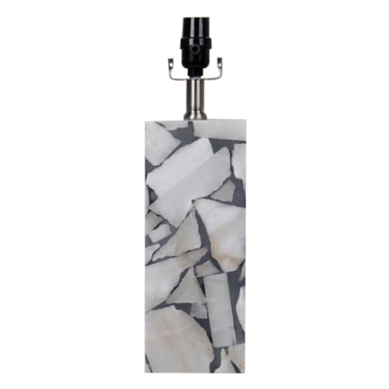 Black & White Small Alabaster Small Lamp Base, 16″
