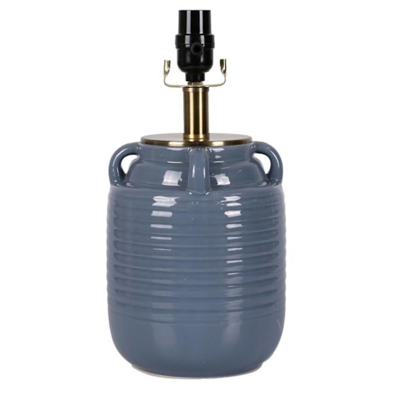 Blue Ceramic Honeypot Small Lamp Base, 14″