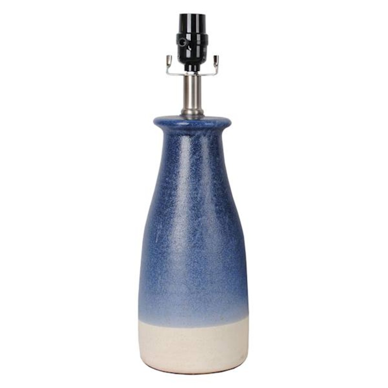 Blue & Cream Ceramic Lamp, 17″