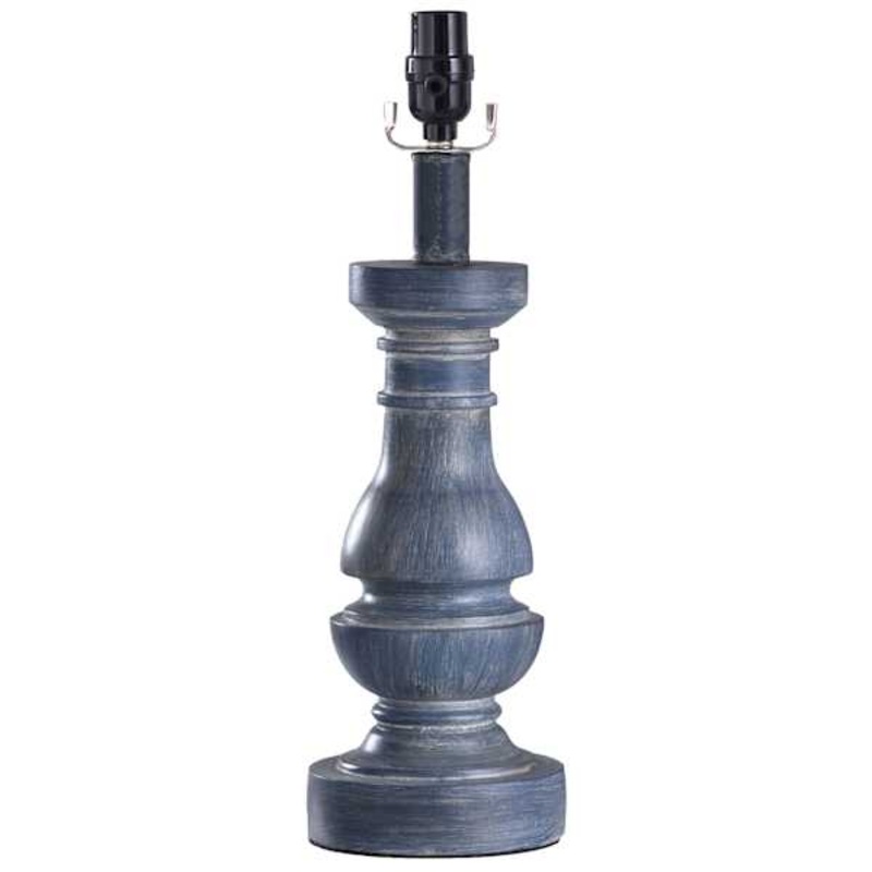 Blue Turned Leg Small Lamp Base, 15″