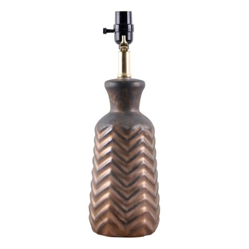 Brown Distressed Chevron Lamp, 16″
