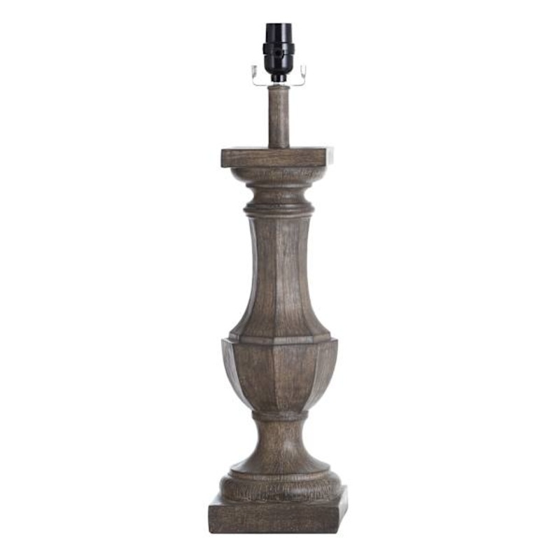 Brown Turned Leg Table Lamp Base, 23″