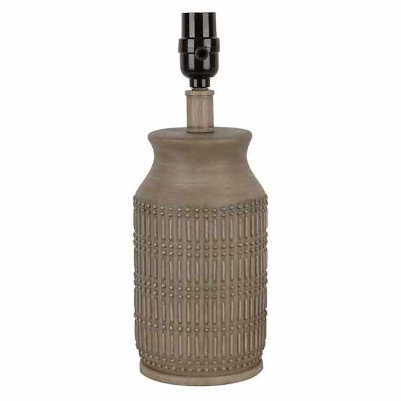 Brown Wood Textured Small Lamp Base, 13″