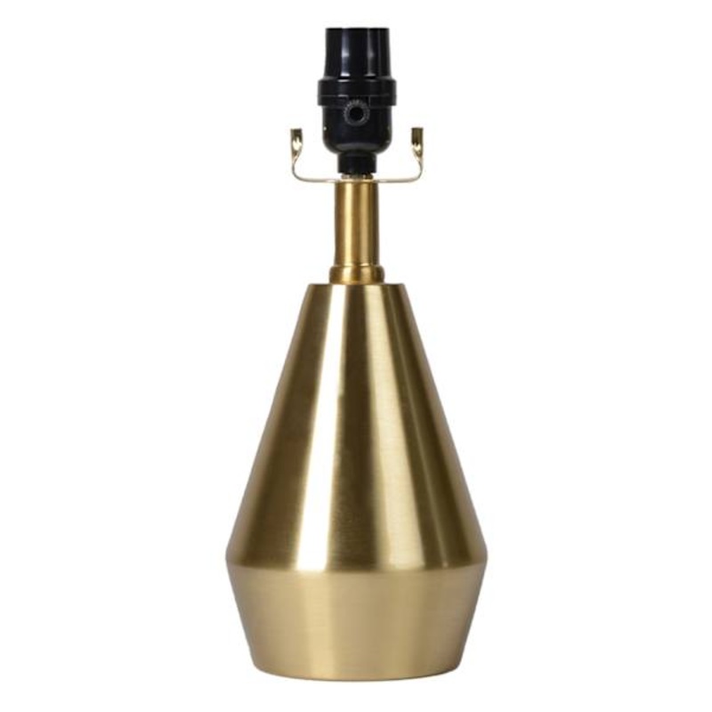Brushed Brass Metal Mini Tapered Cone Small Lamp Base, 12.5″