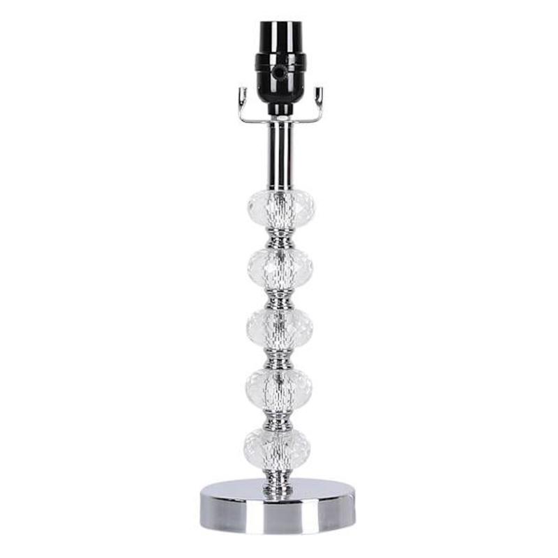 Chrome Crystal Accent Small Lamp Base, 15″