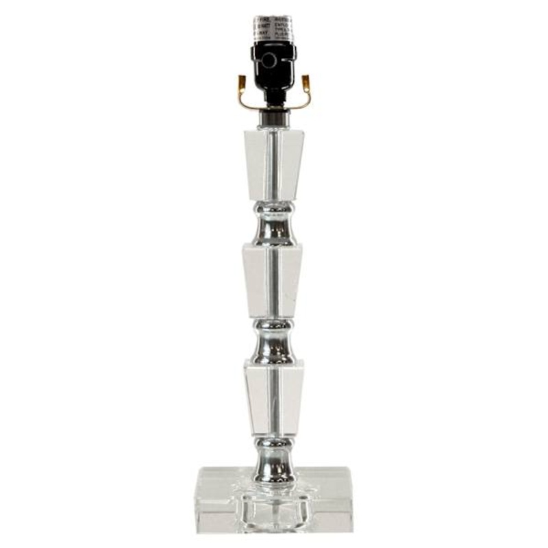 Clear Crystal Table Lamp Base, 21″