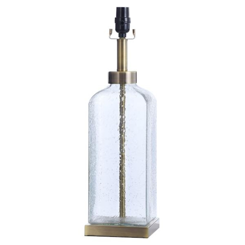 Clear Square Glass Table Lamp, 20″