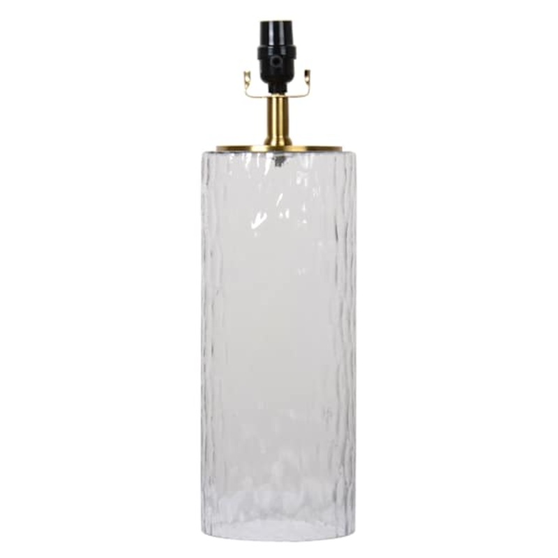 Clear Textured Glass with Gold Small Lamp Base, 16″