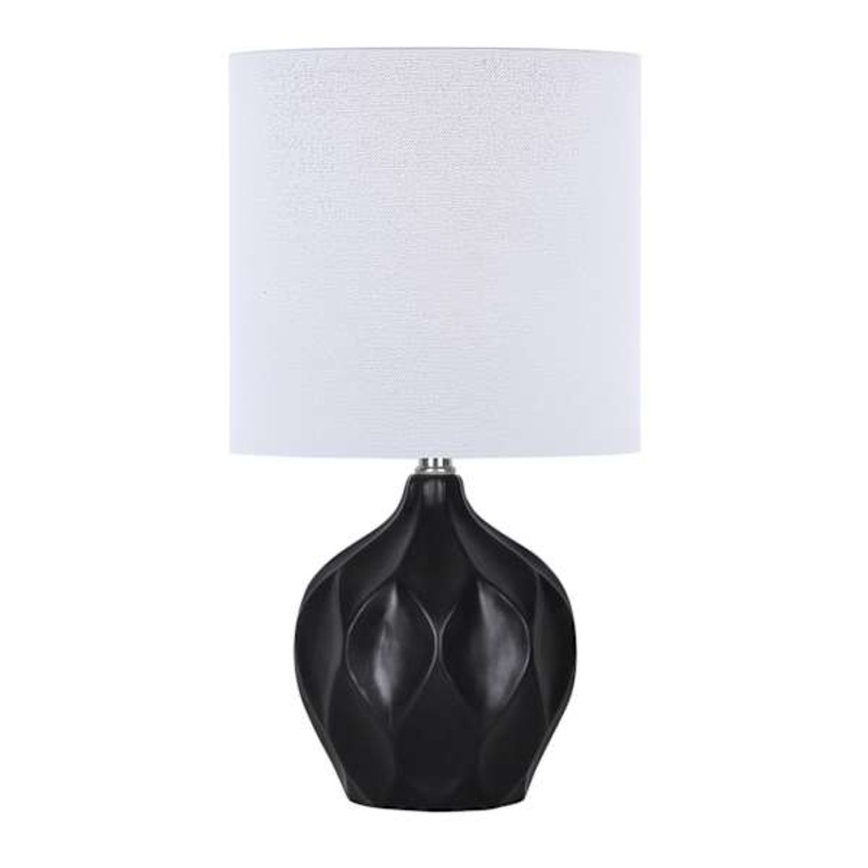 Crosby St. Black Ceramic Mini Table Lamp with Shade, 12″